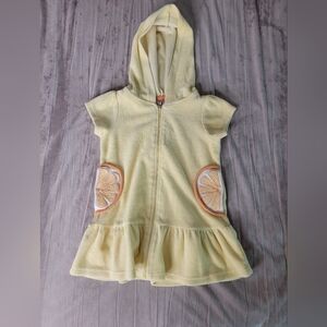 Yellow Kids Swim Coverup with Lemon Pockets